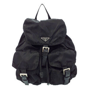 PRADA Two Pocket Tessuto Backpack Rucksack Daybag Black